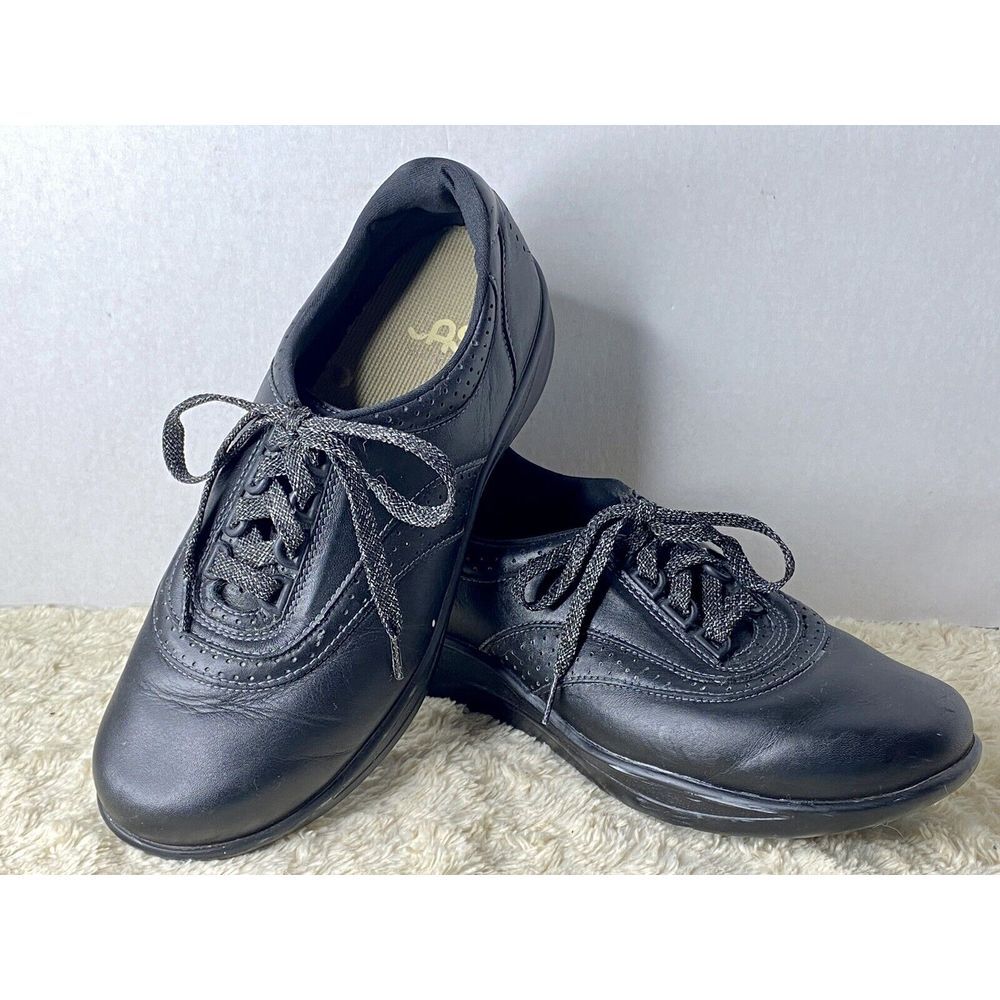 SAS‎ Womens Shoes Black Leather Sz 8.5 M Comfort Ortho Shoes Lace Up S5